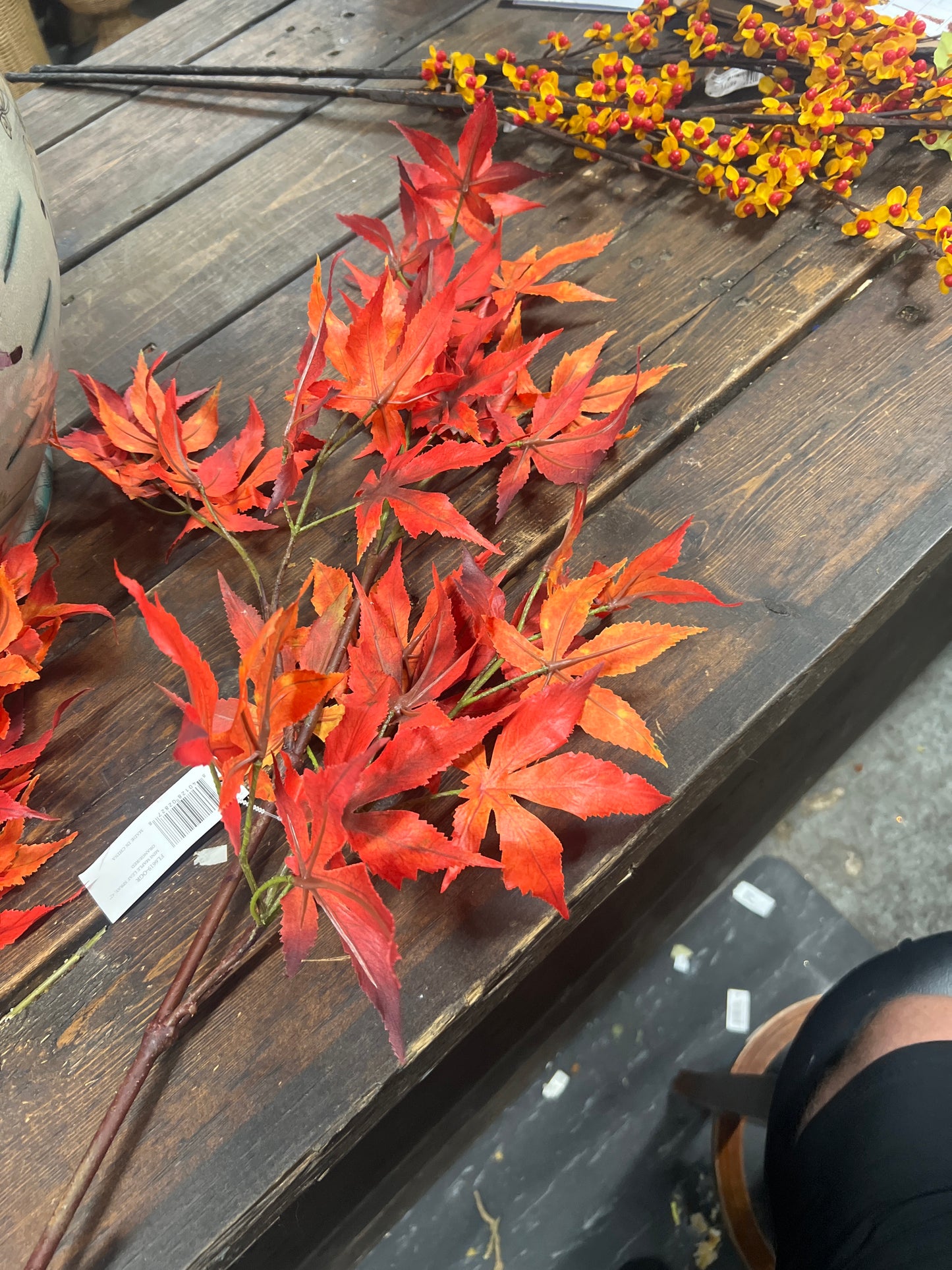 Red/Orange Maple Leaf Spray