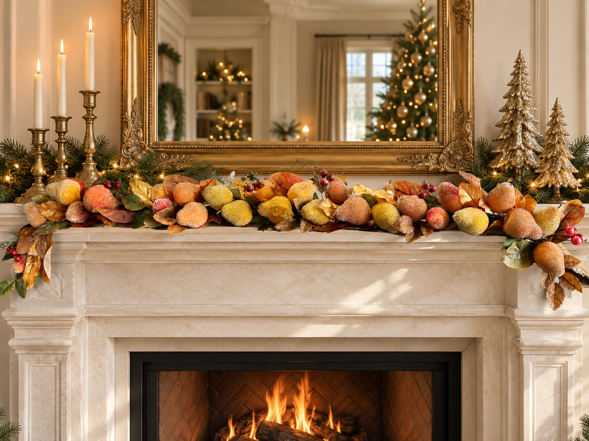 6’ Beaded Pear/Berry Garland (3)