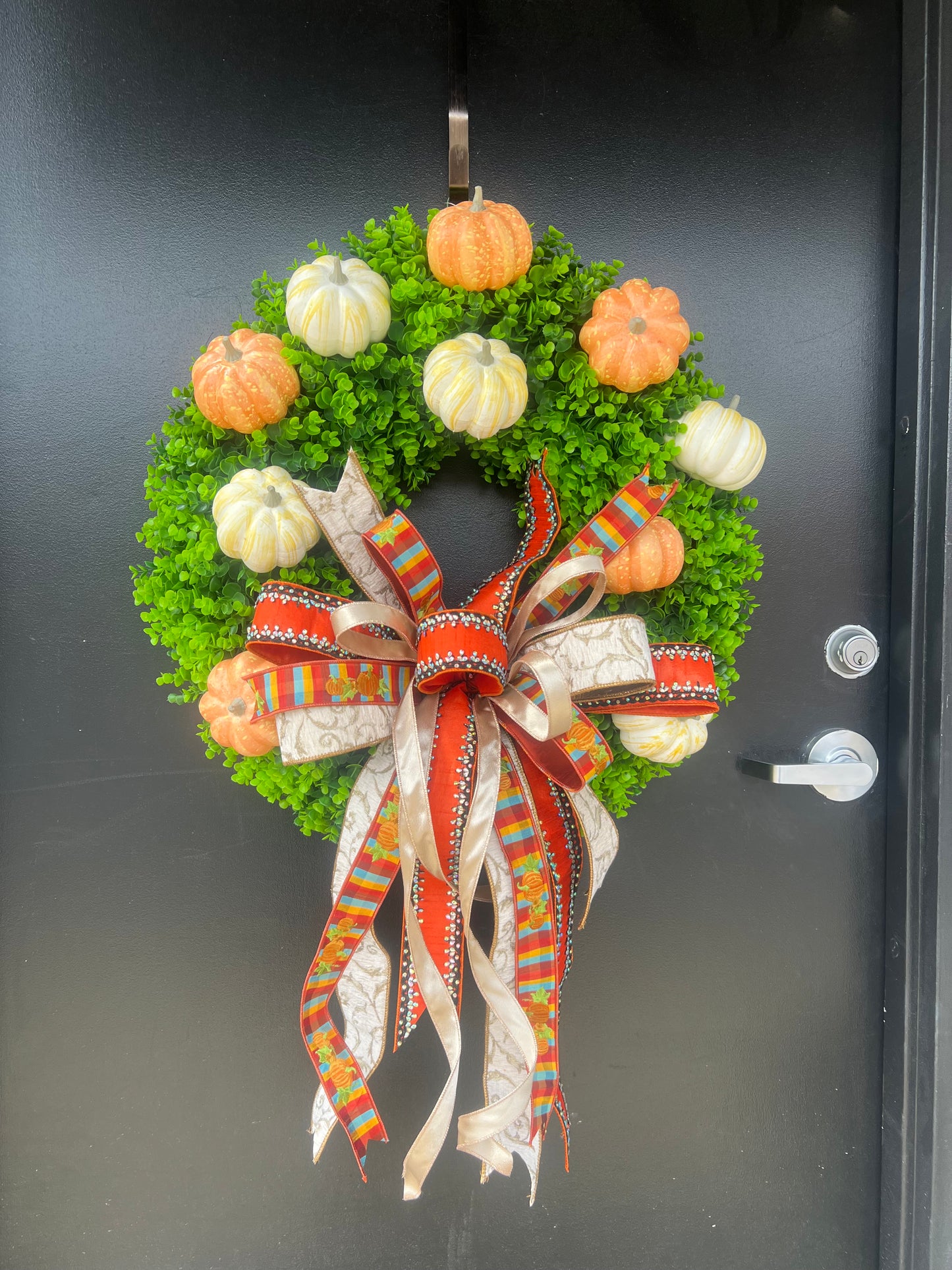 Pumpkin Boxwood Bliss Wreath
