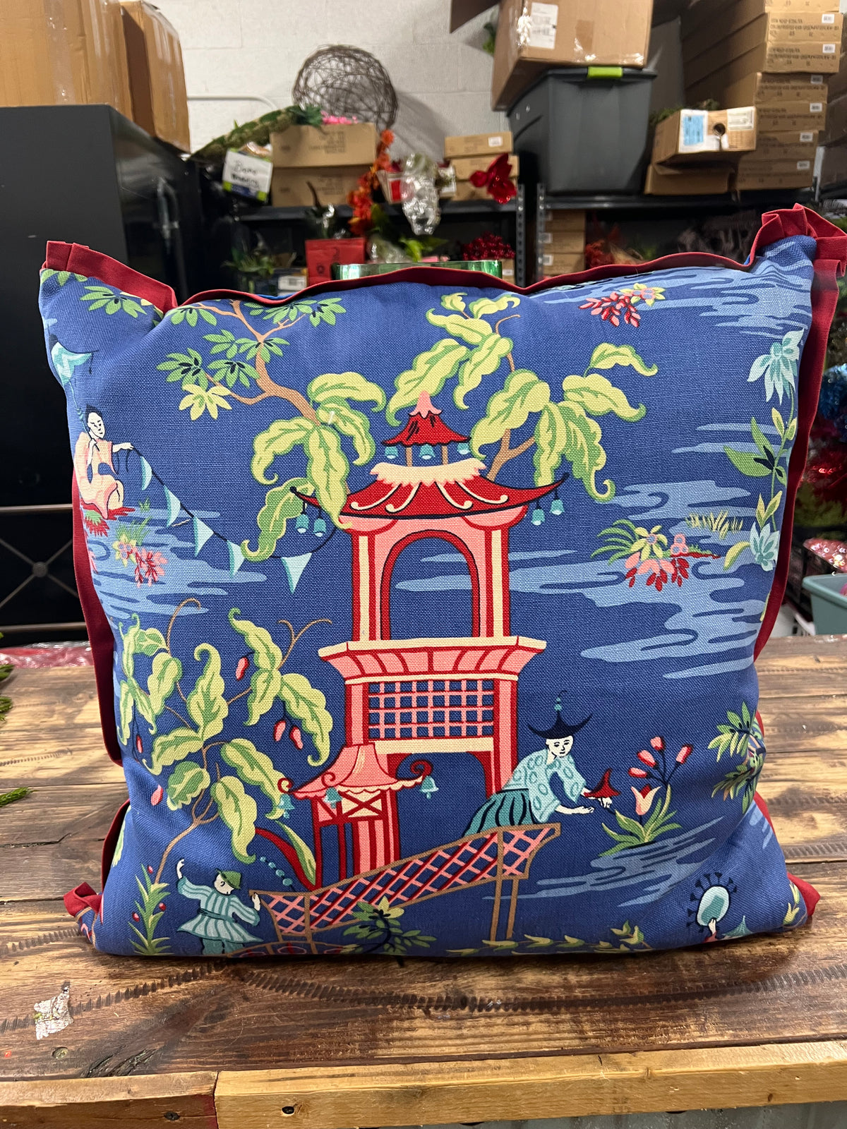 24” Imperial Garden Chinoiserie Pillow
