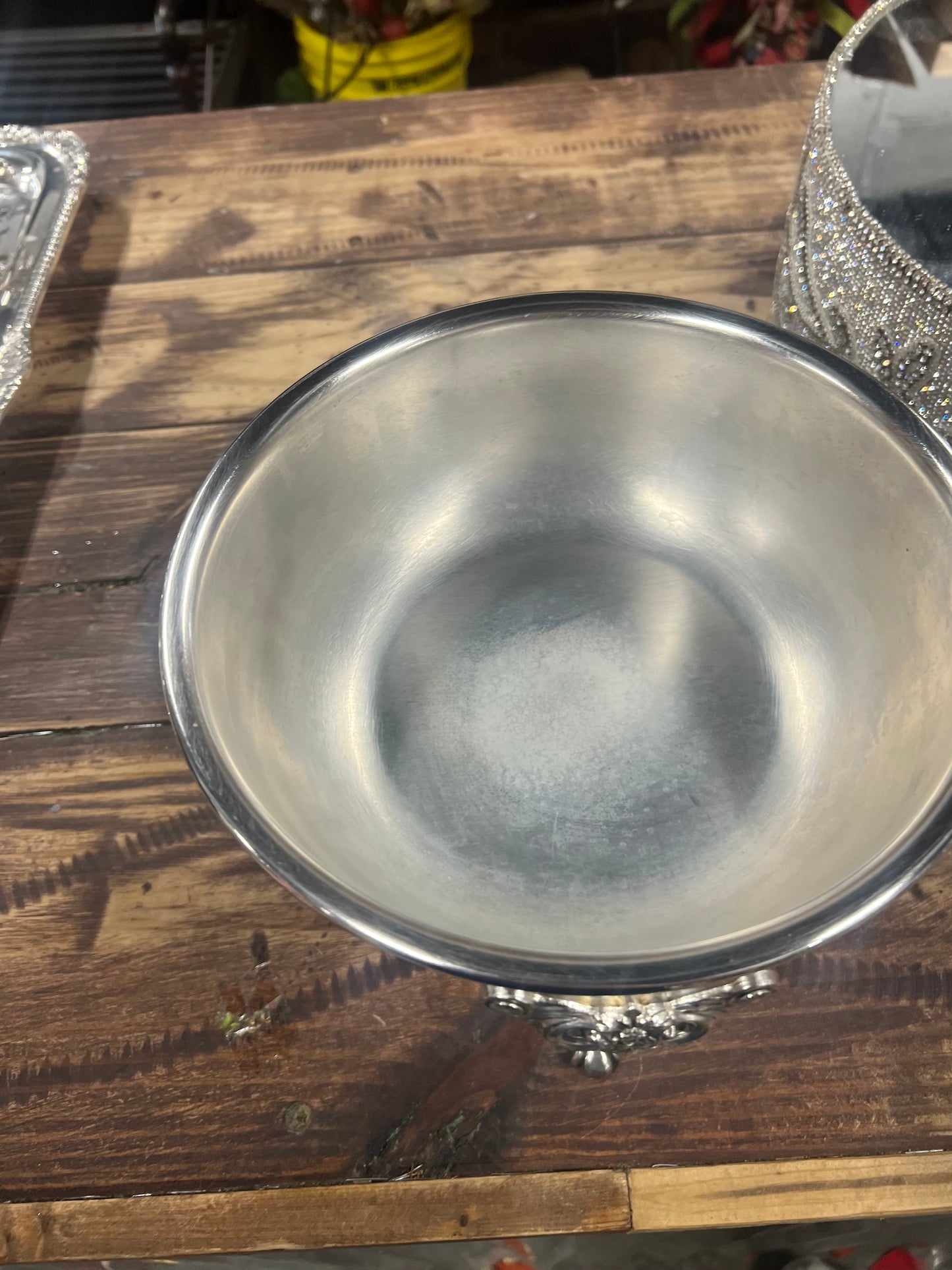 Vintage Silver-Plated Chafing Dish (Broke Burner Arm) as pictured