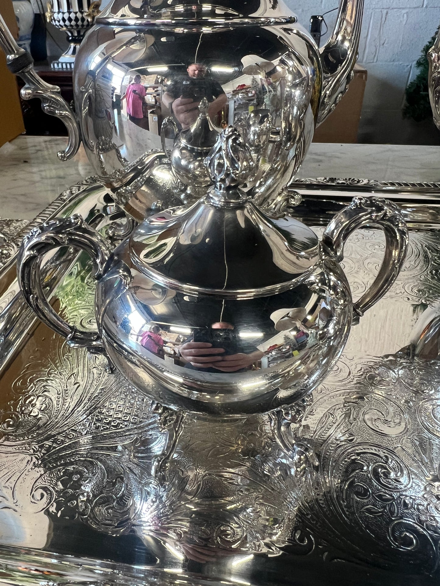 5 Piece Vintage Silver-Plated Tea Set 3