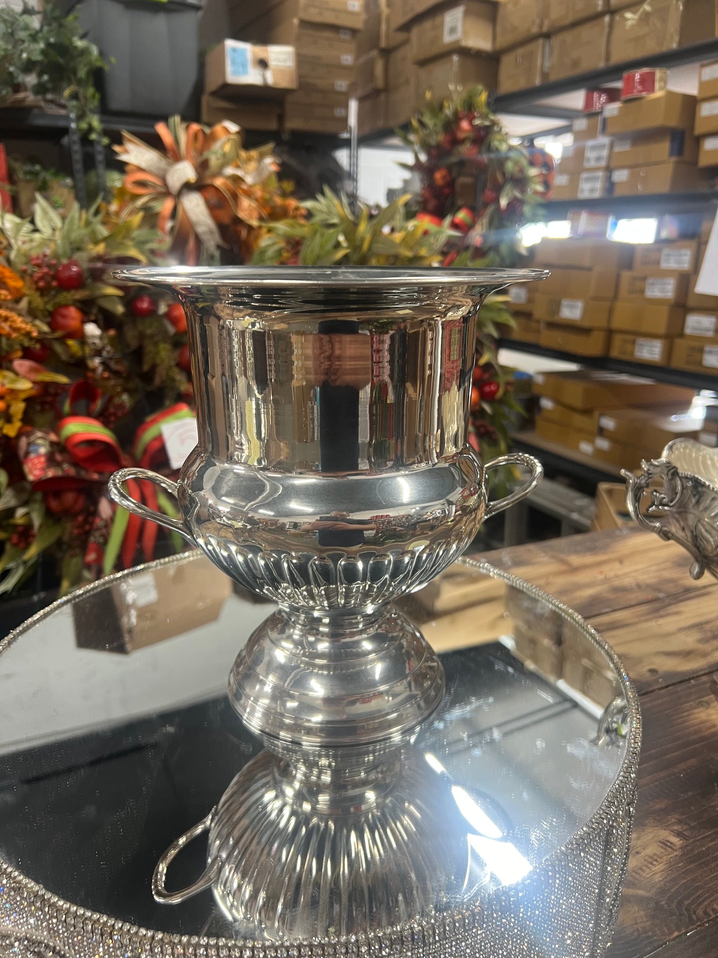 Vintage silver-plated champagne urn (5)