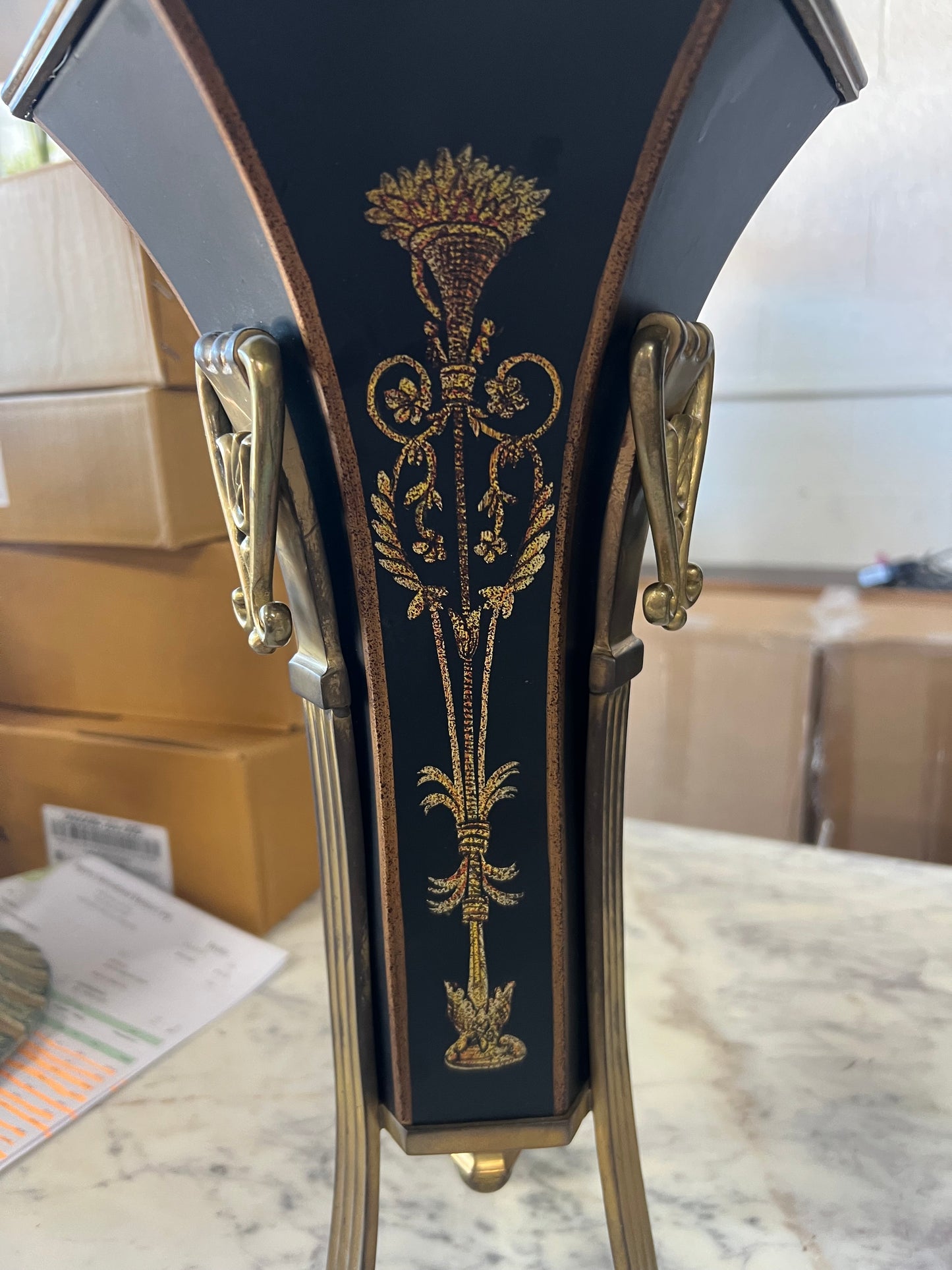 Set of 2 Vintage Brass & Metal Planters