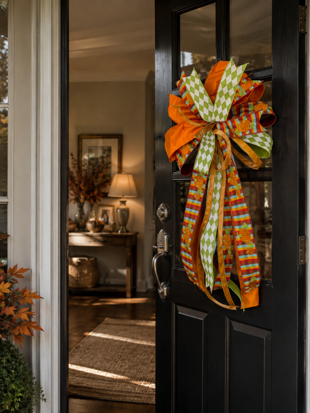 Pumpkin Patch Plaid Bow
