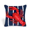 Needlepoint Lobster Striped Pillow Indoor/Outdoor