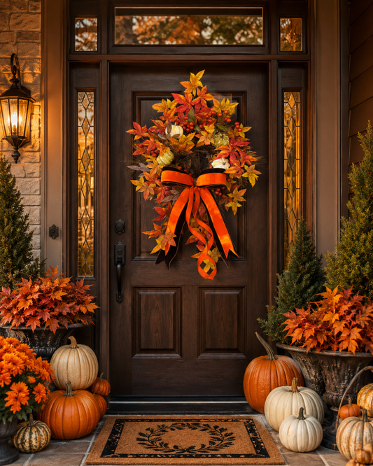 Crimson Chocolate Harvest Wreath