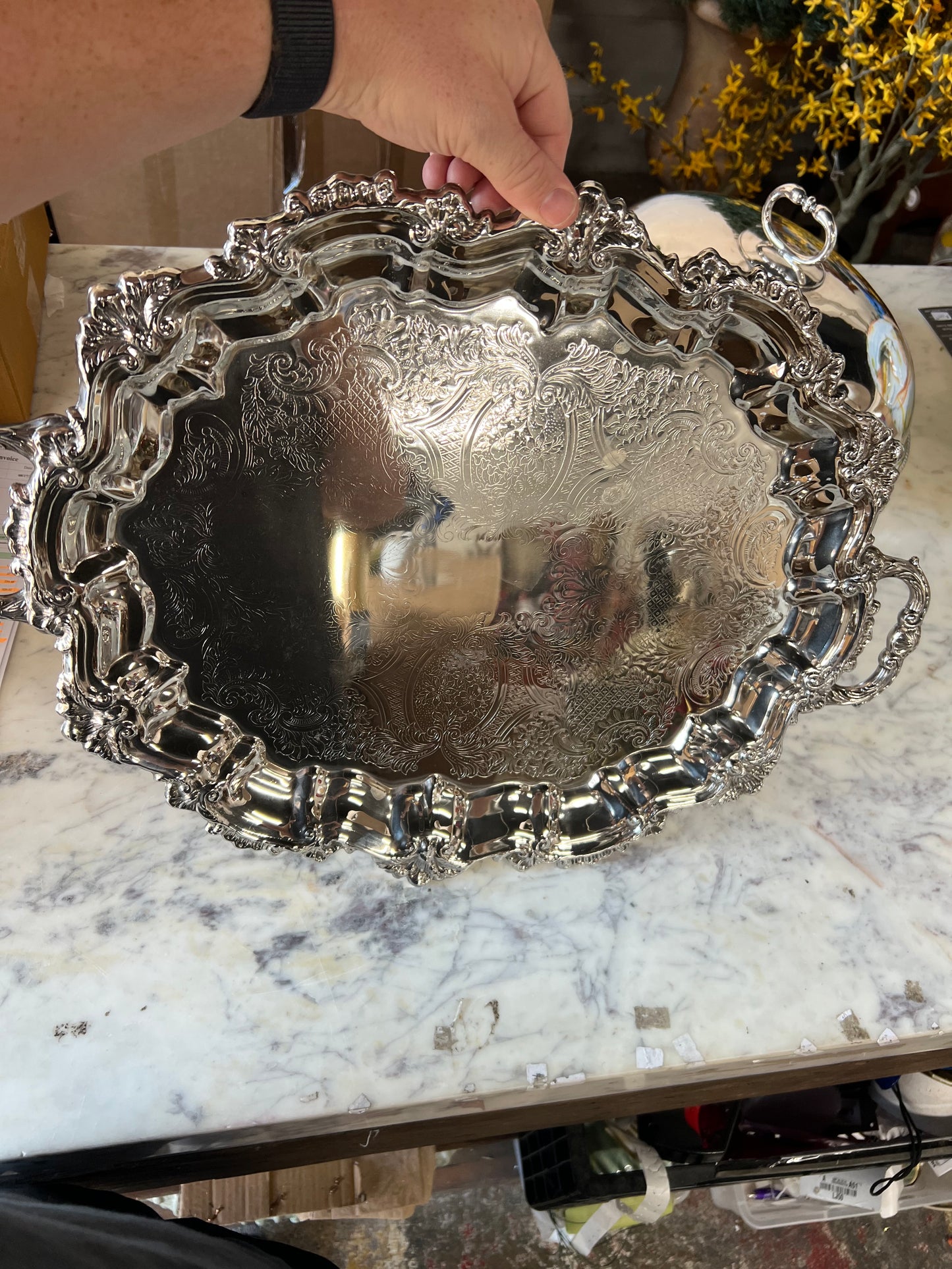 Vintage Silver-Plated Meat Dome with Platter