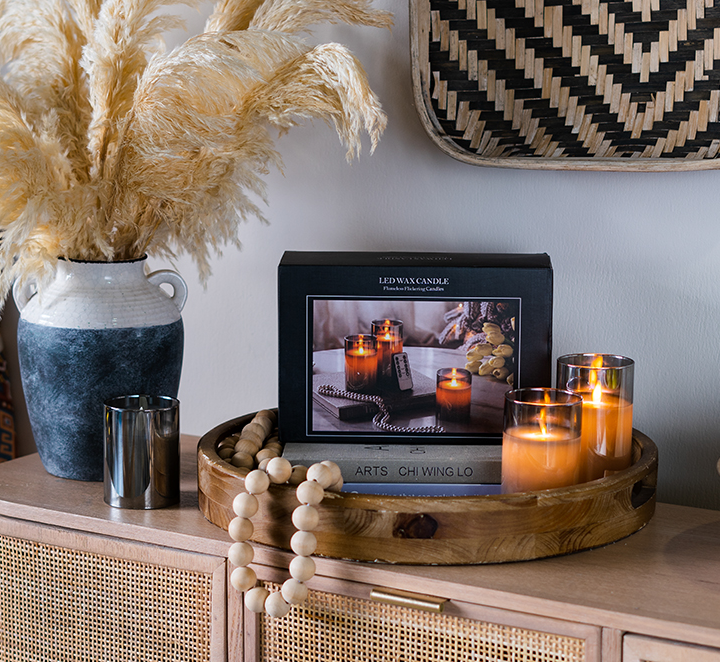 REAL FLAME-EFFECT LED WAX CANDLES W/ REMOTE TIMER