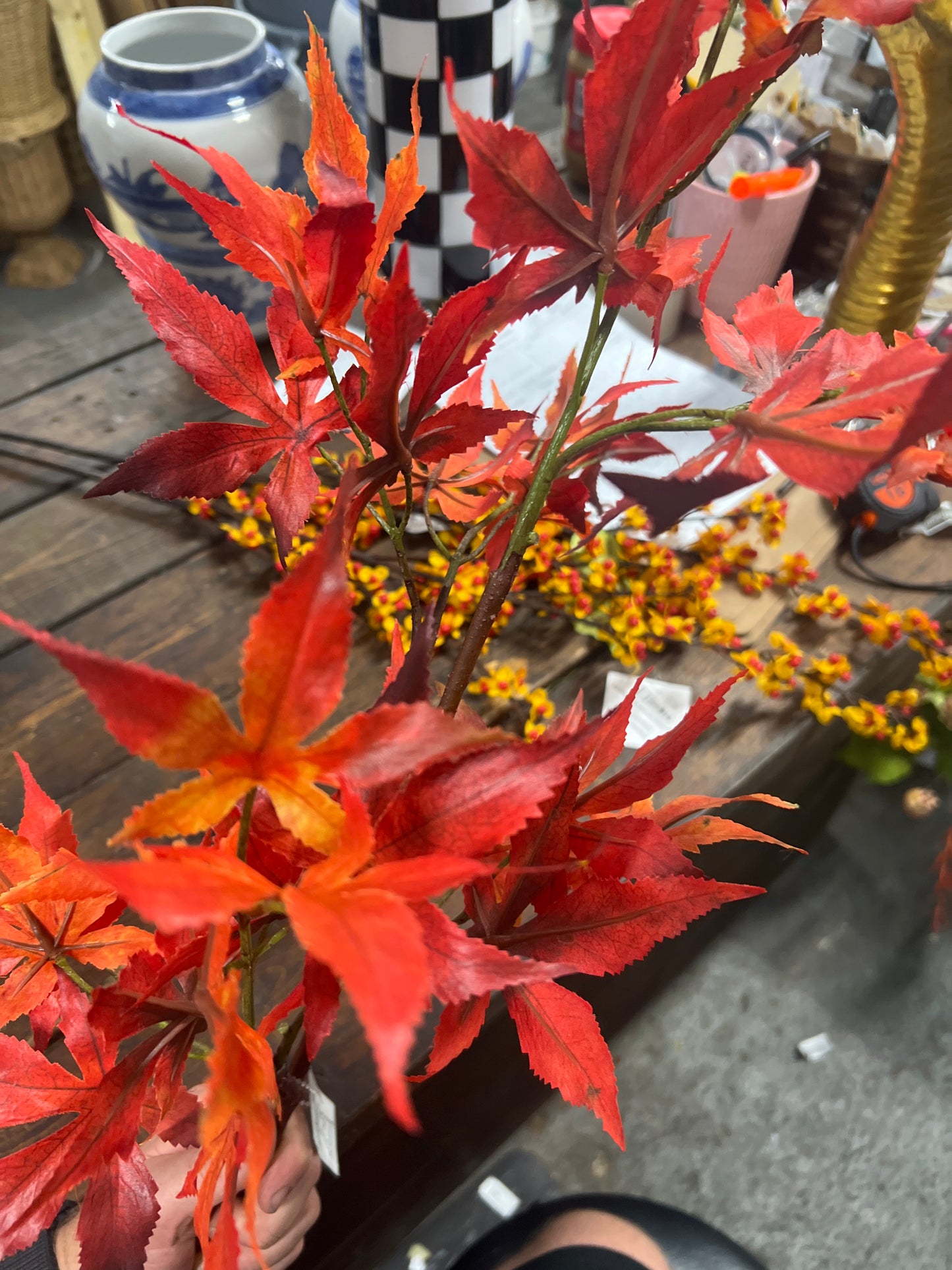 Red/Orange Maple Leaf Spray