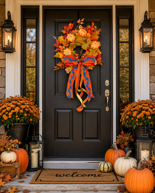 Autumn Pumpkin Splendor Wreath