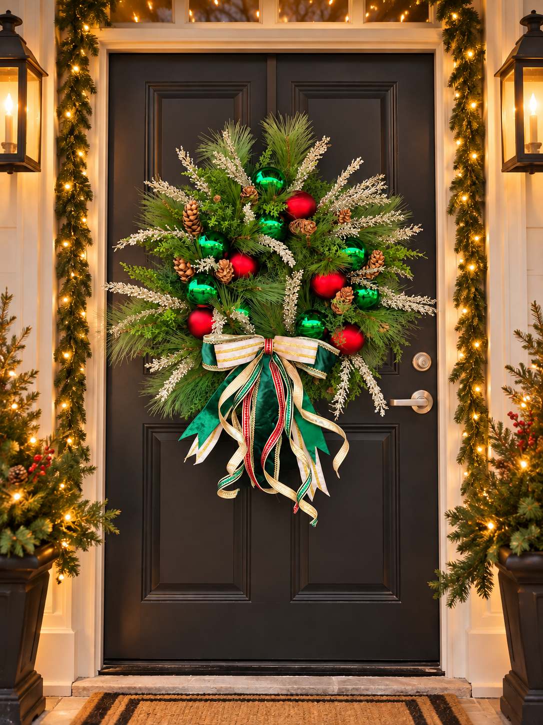 Ruby Christmas and Greens Elegance Wreath