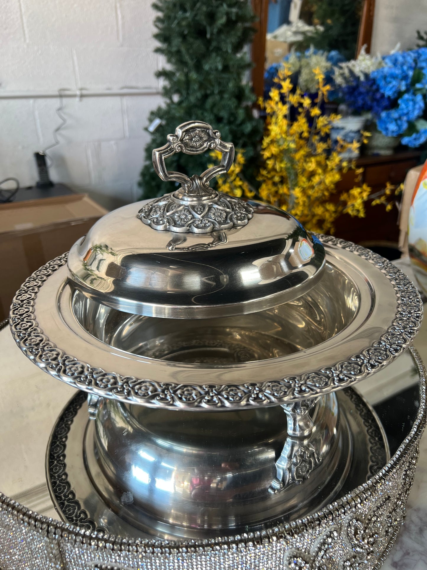Vintage Silver-Plated Covered Casserole Dish