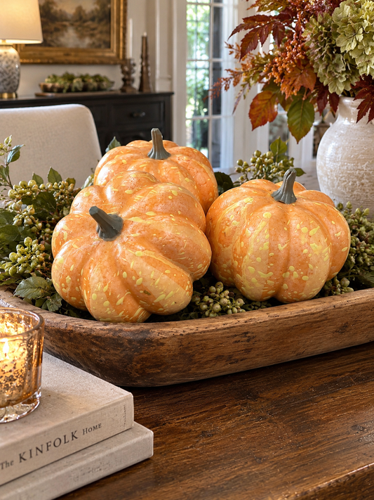 Set of 3 foam pumpkins light weight