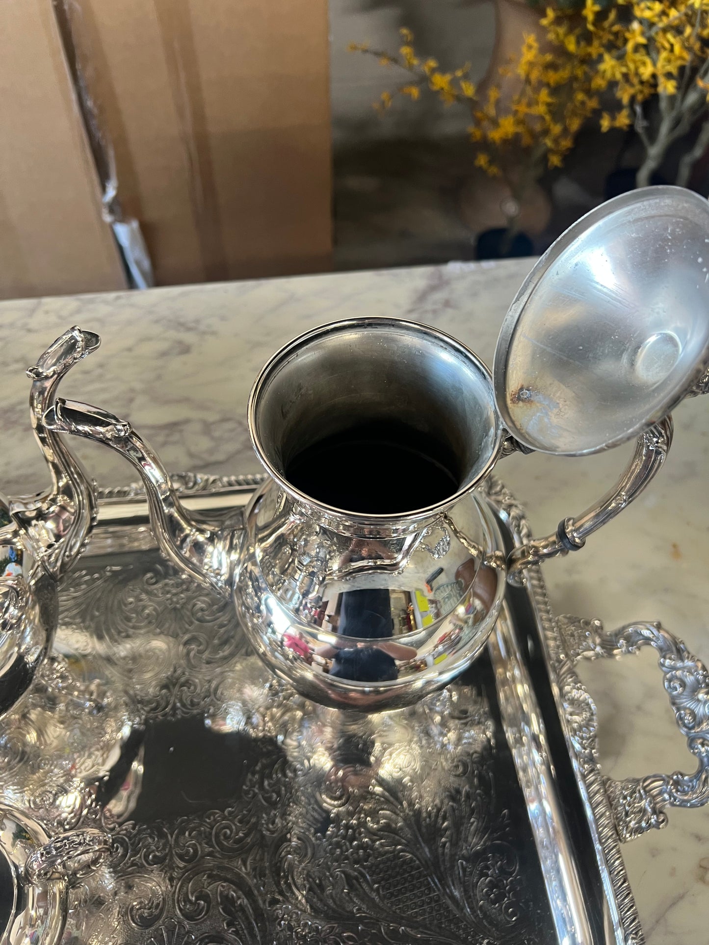5 Piece Vintage Silver-Plated Tea Set 3