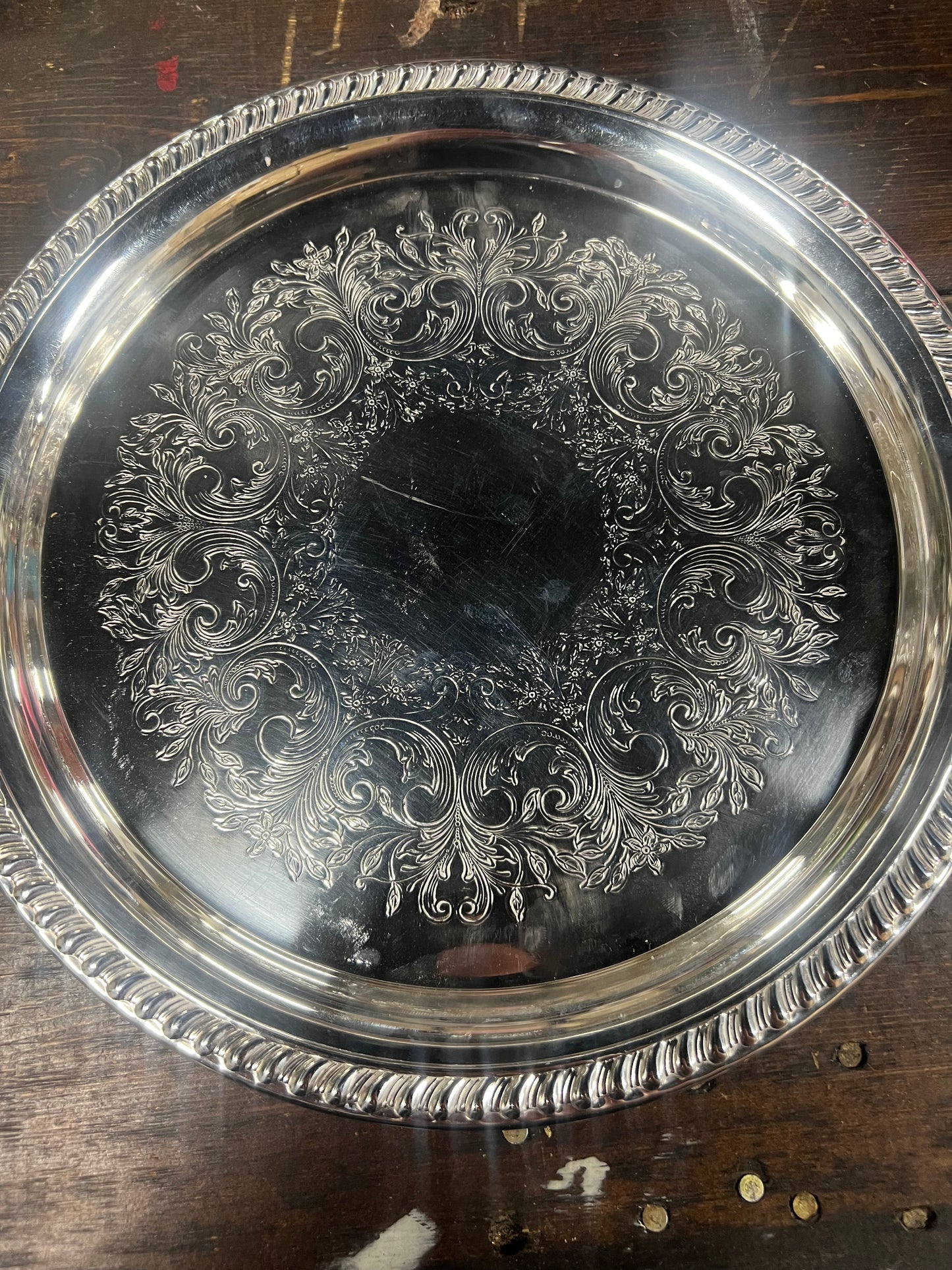 12 Vintage Silver-Plated Serving platter
