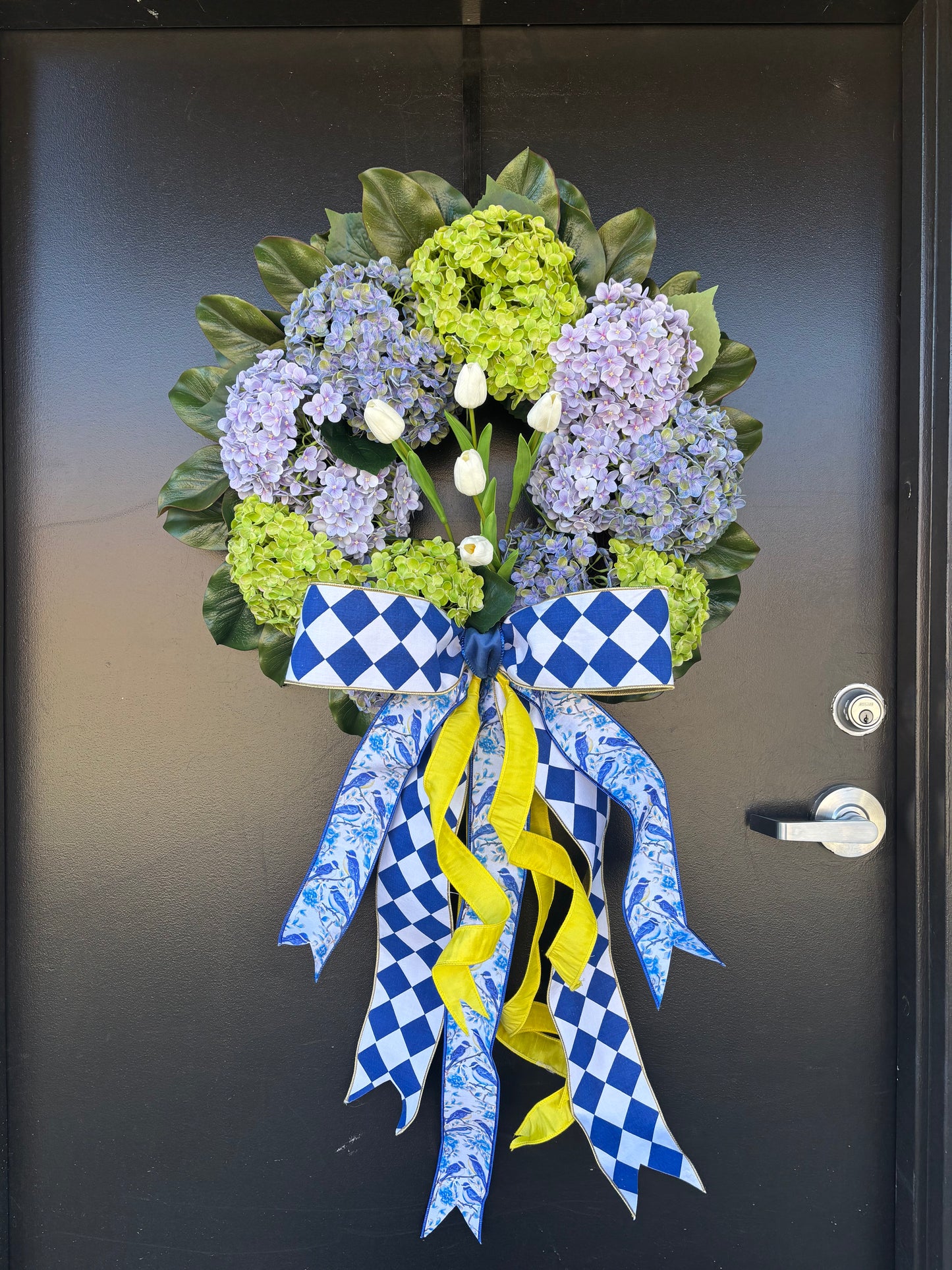 Hydrangea and Tulip Wreath