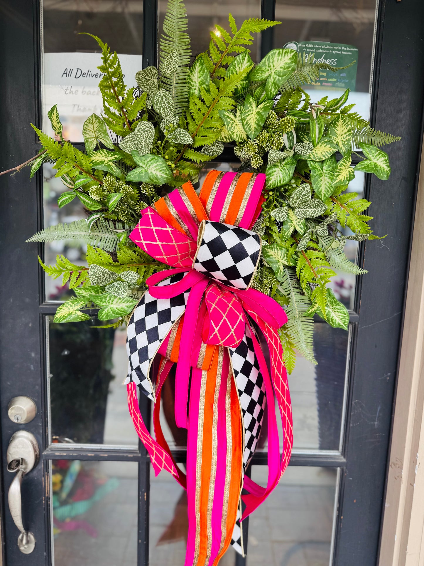 Mixed Greenery Wreath with Designer Bow