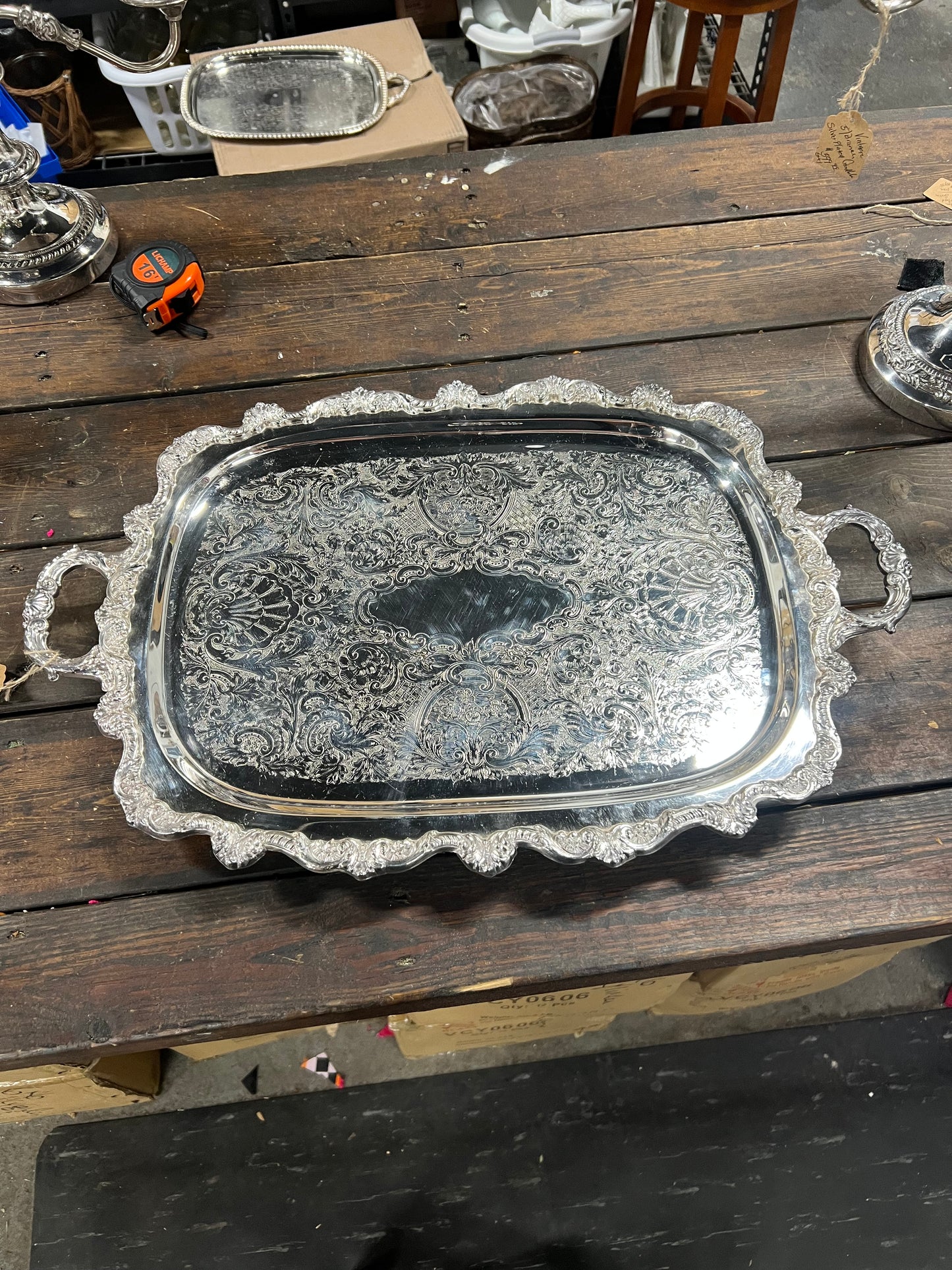 20x15  Heavy silverplated serving Tray