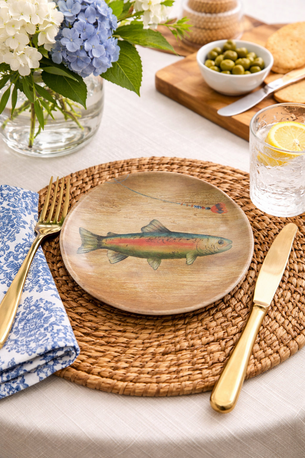 Trout 6" Melamine Plate Bundle of 4 plates
