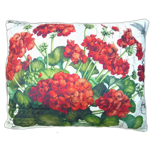 Red Geranium Pillow Indoor/Outdoor