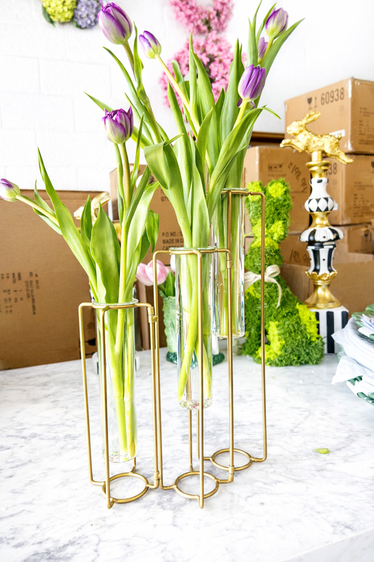 Glass Cylinder Vases on Stands