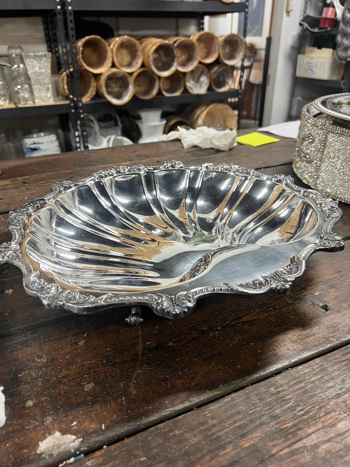Vintage Silver-Plated Clam Shell Bowl