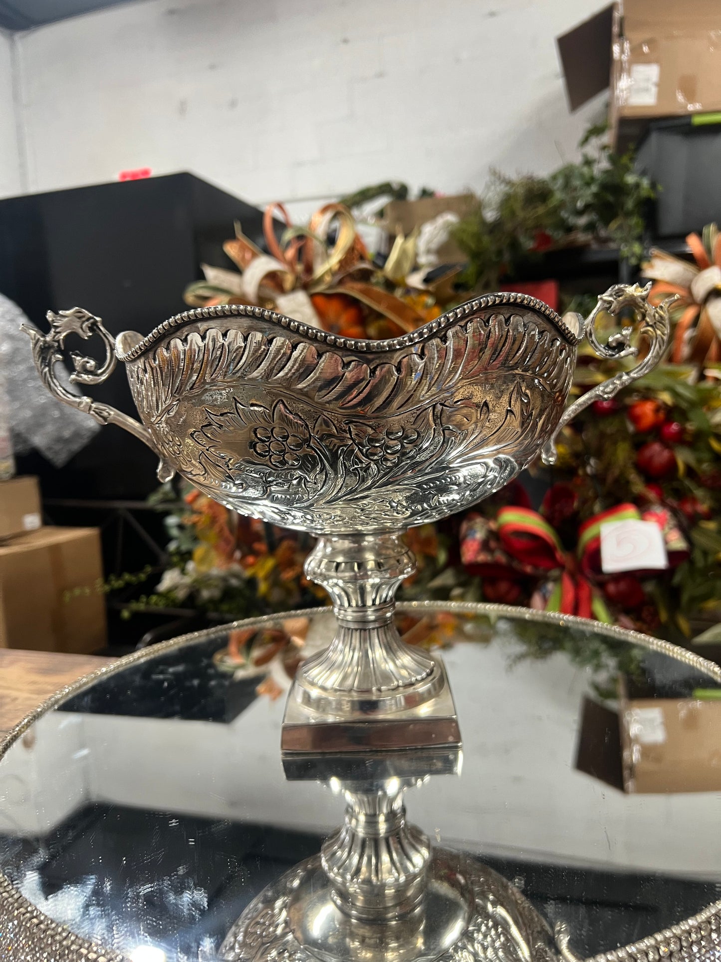 Vintage Silver Plated Bowl on Pedestal