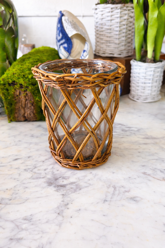 7” Nantucket Woven Wicker Vase