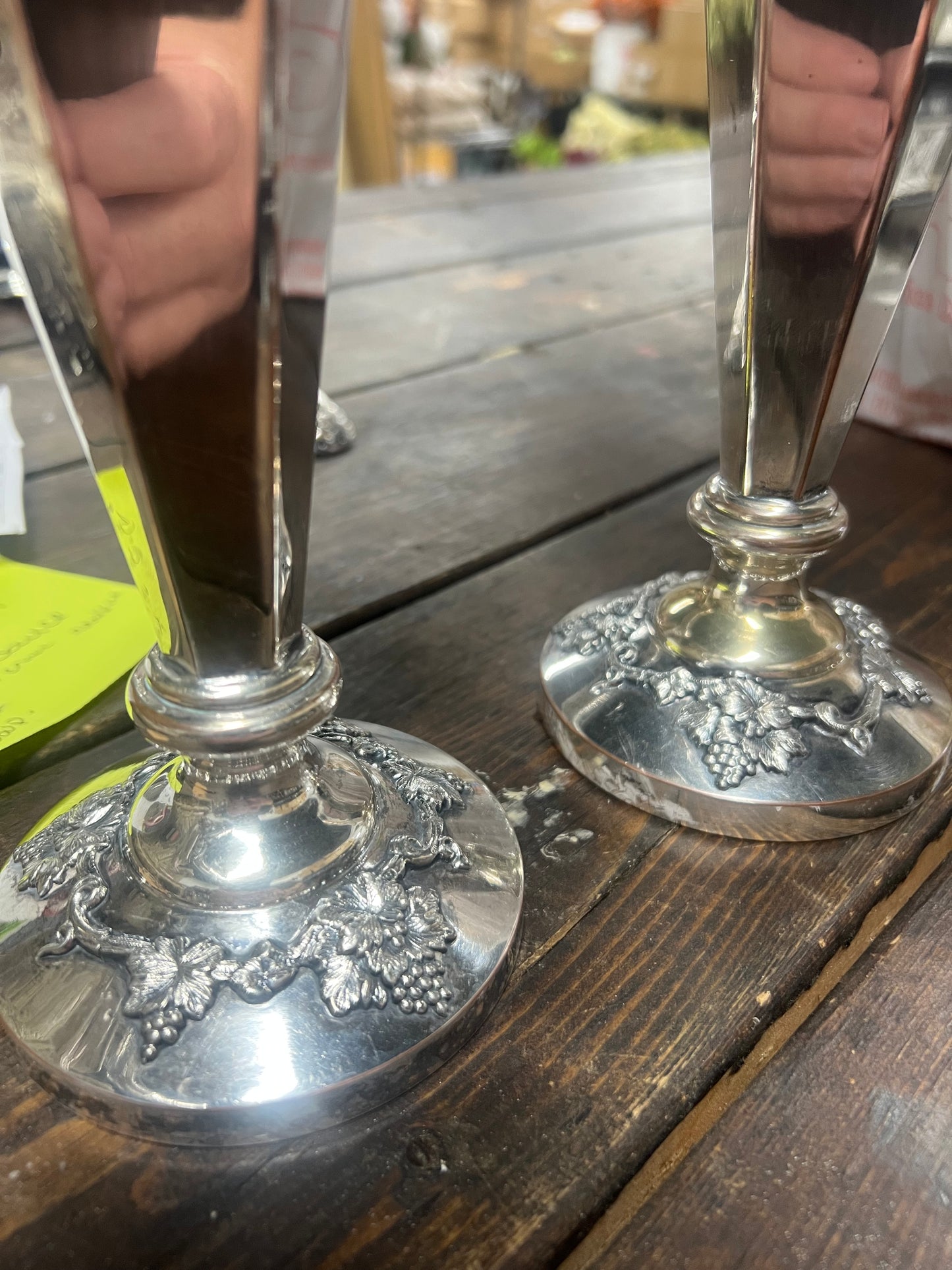 Set of 2 Vintage silver on copper cups