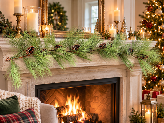 6’ Pine Garland with Pinecones