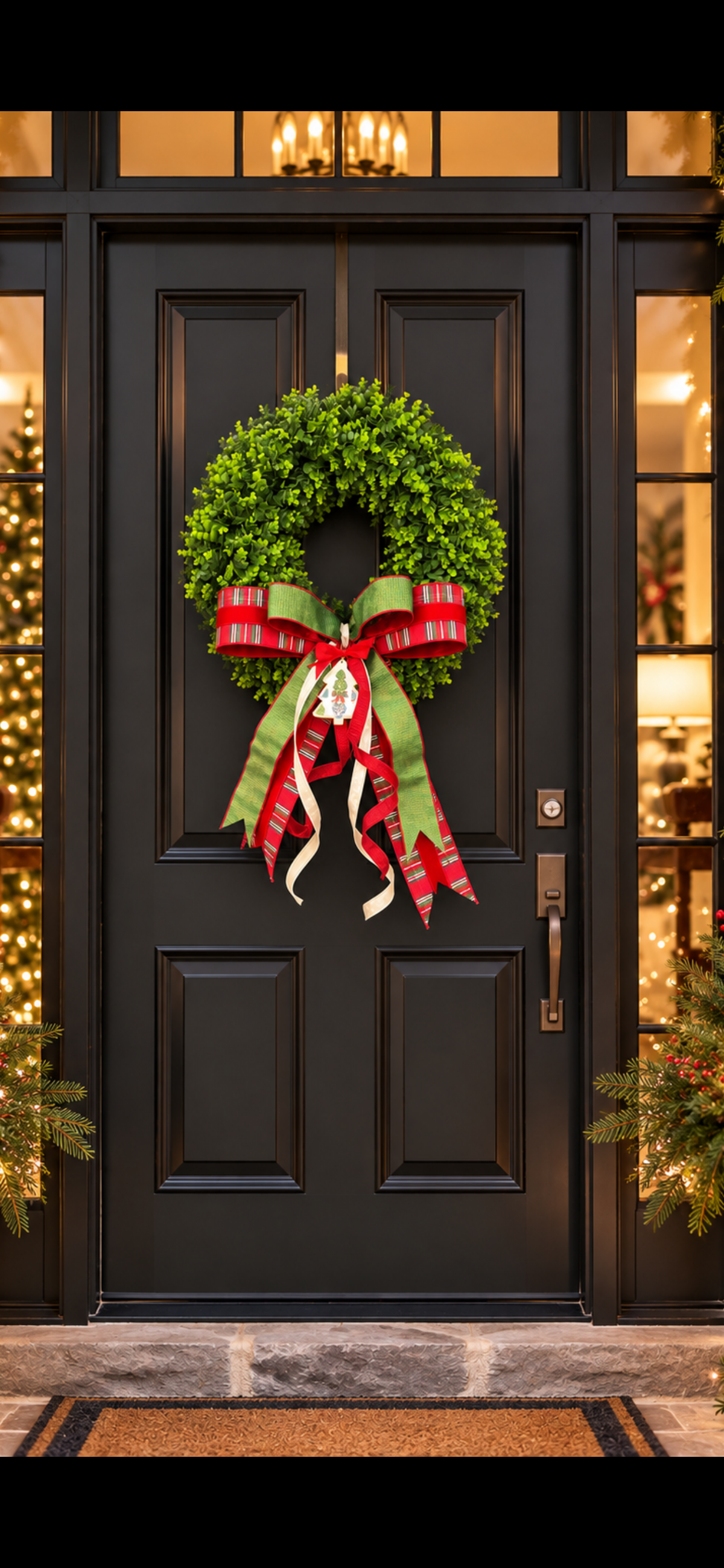 Christmas Plaid Boxwood Wreath 🎄❤️