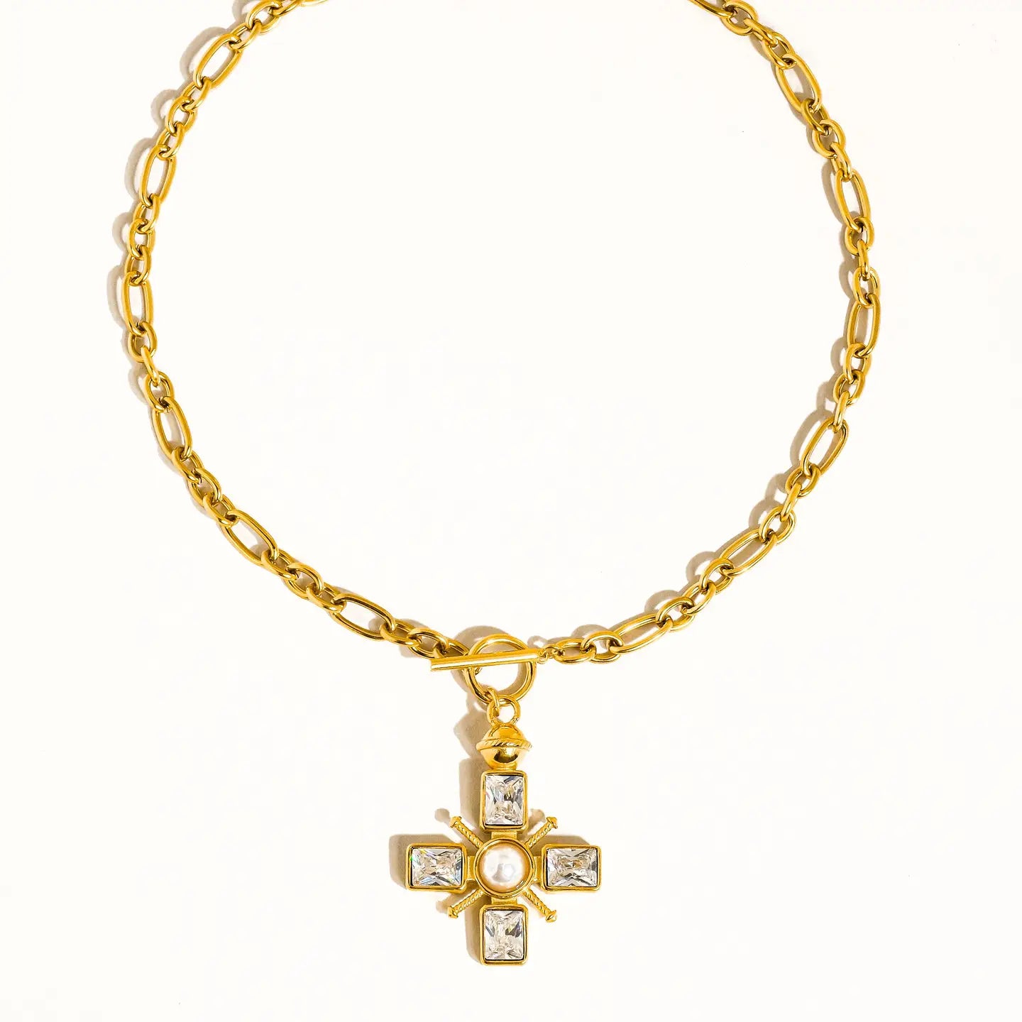 Gold Non-Tarnish Cross Necklace
