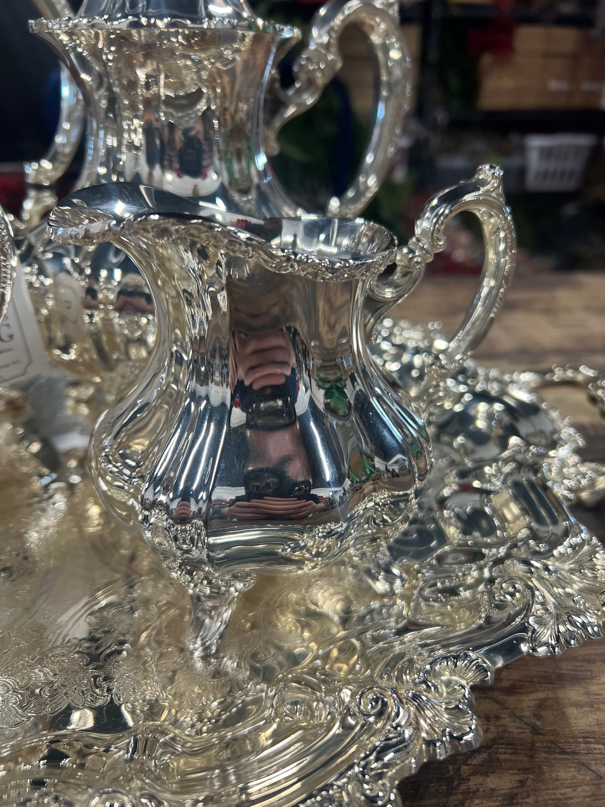 Vintage the Cadillac of Silver-Plated Towle 5pc Tea Set  (8)
