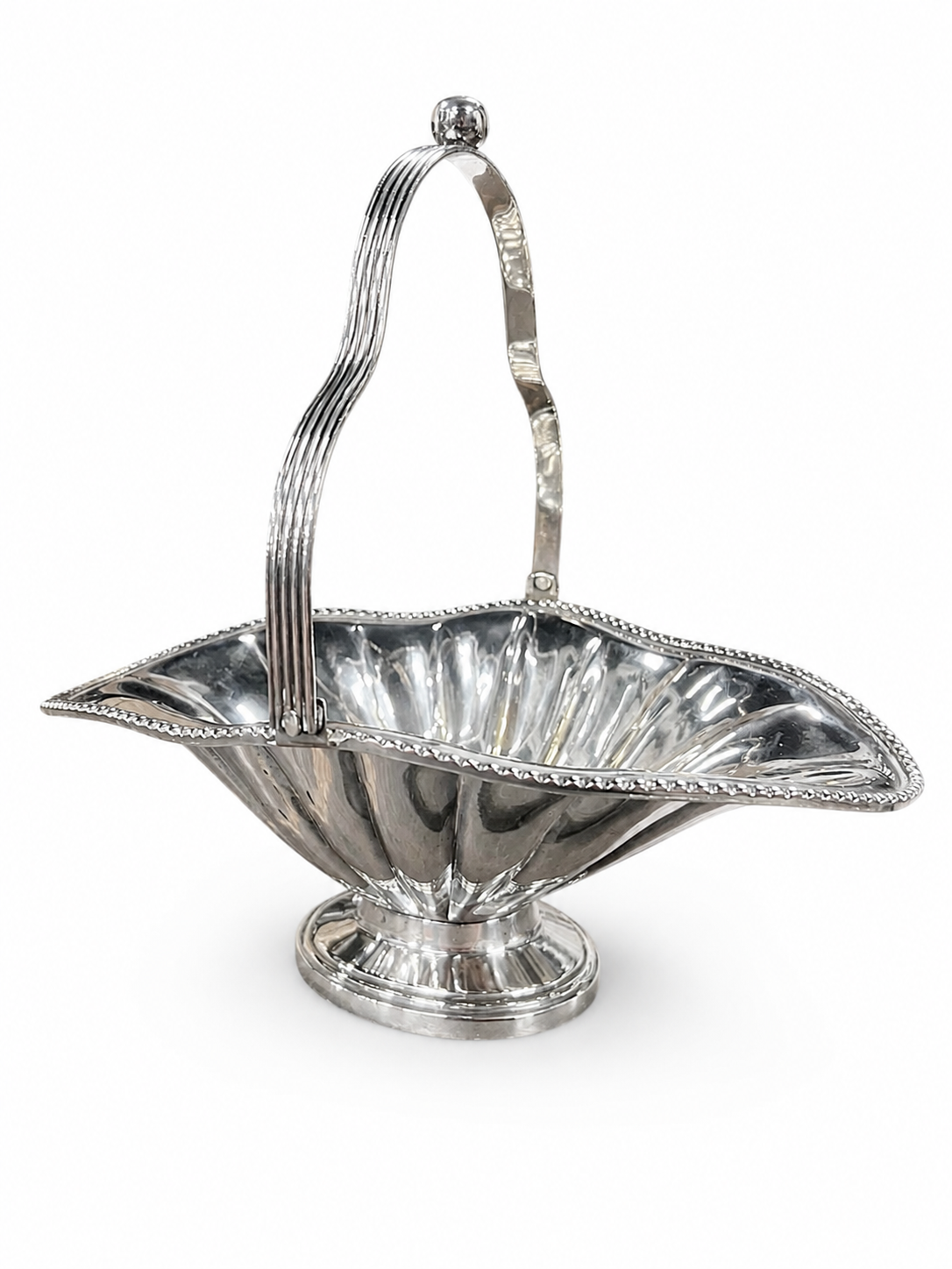 Vintage Silver-Plated Bridal Basket Centerpiece