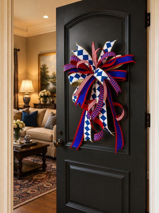 Red white and Blue Diamond Bow