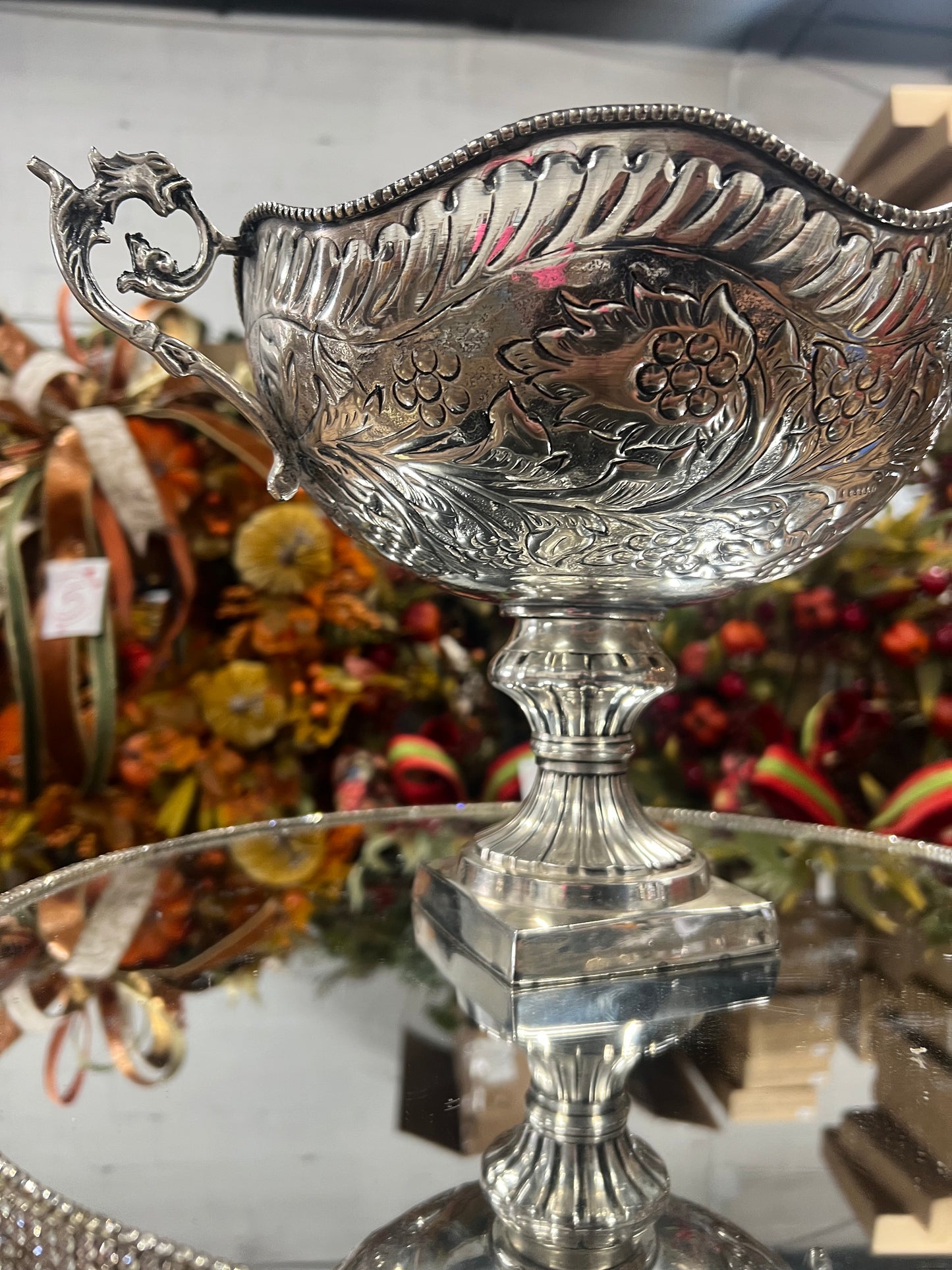 Vintage Silver Plated Bowl on Pedestal