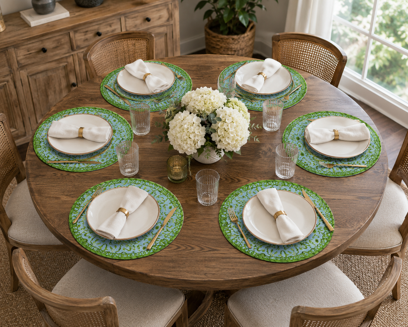 Blue & Green Chinoiserie Vinyl Placemat
