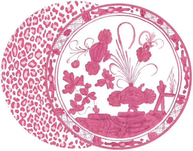 Set of 4 Pink and White Reversible Placemats