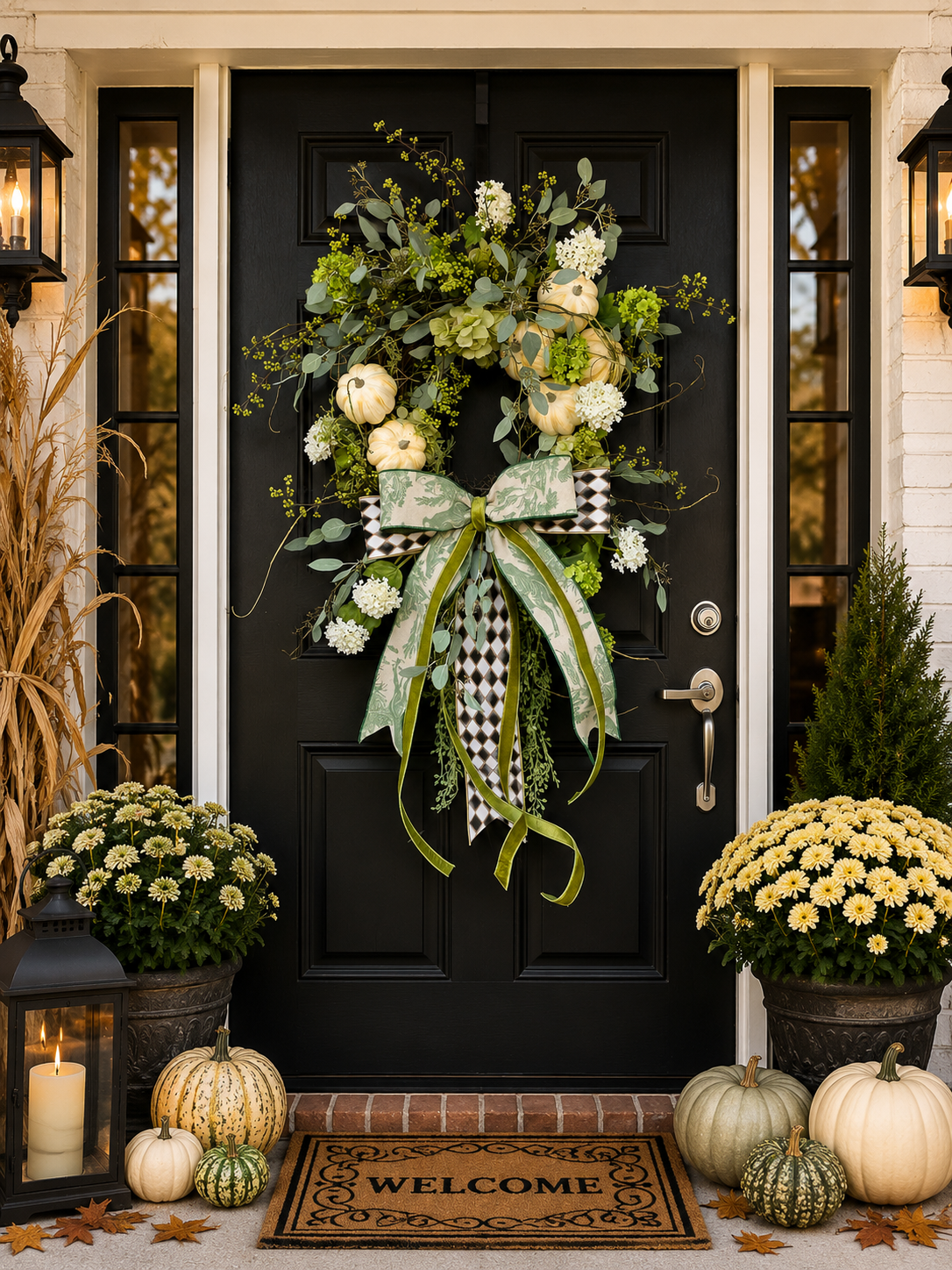 Green & White Garden Harvest Wreath