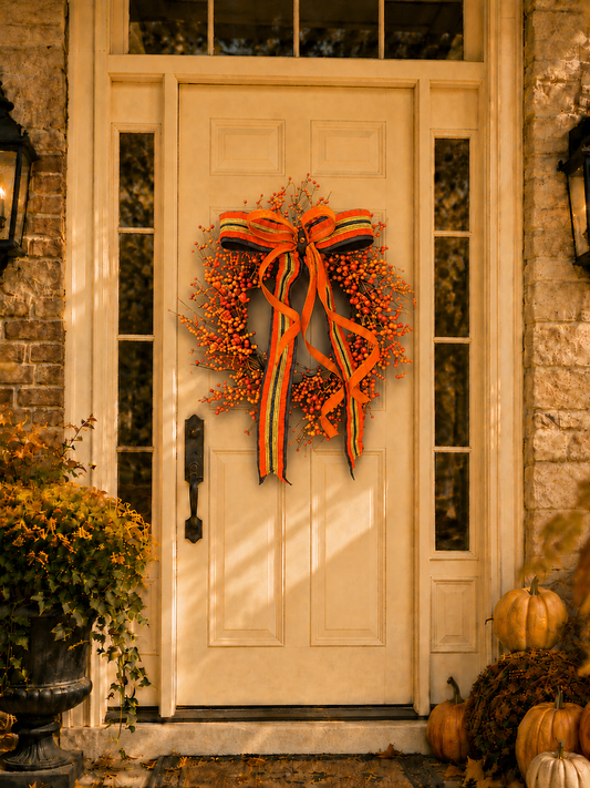 October Sunset Orange Berry Wreath