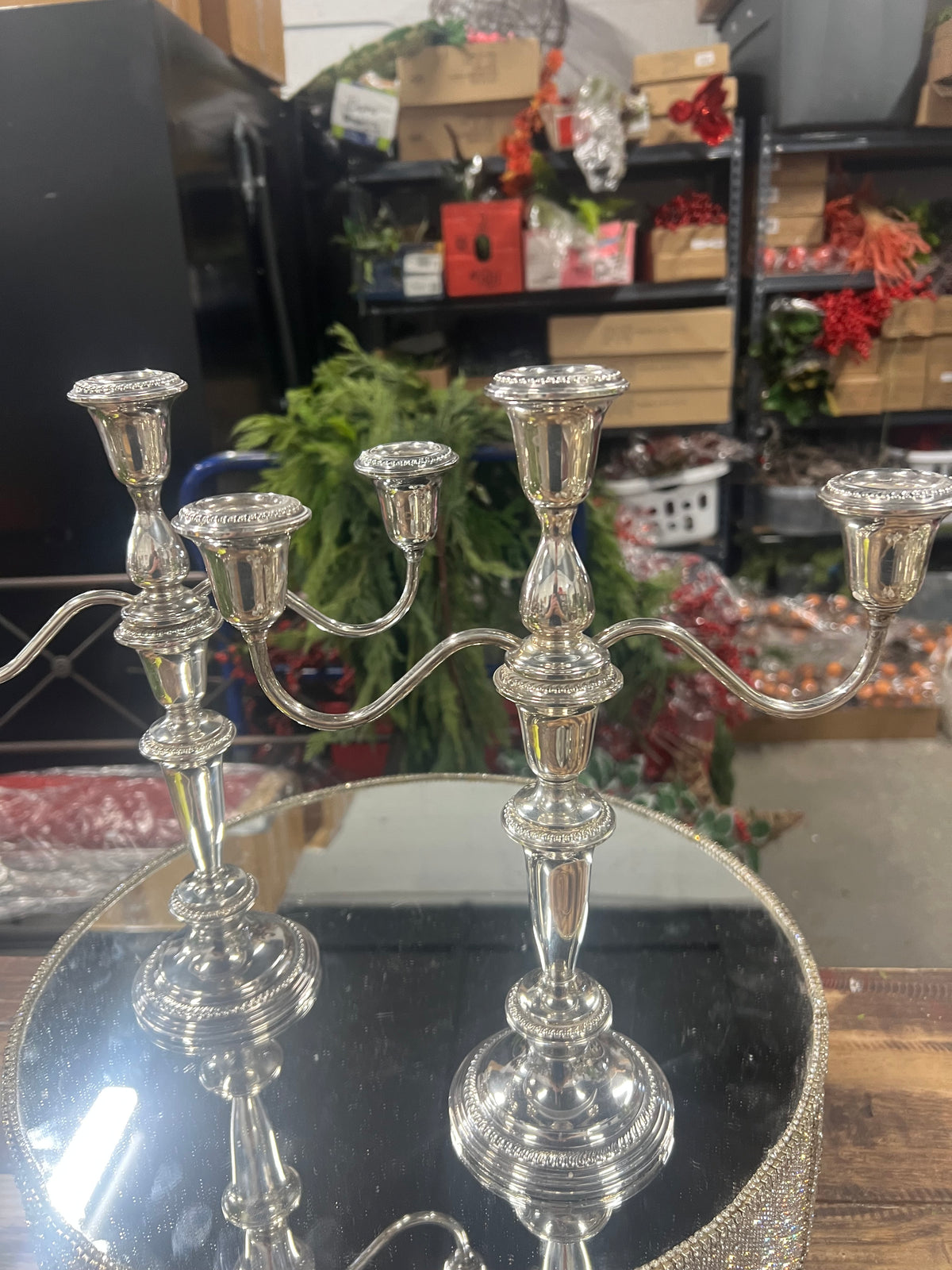 Set of 2 Vintage Sterling Silver candelabra (2)