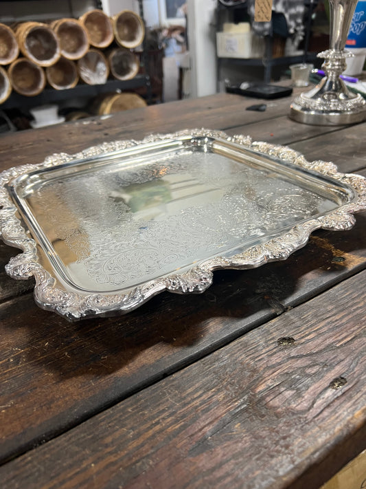 14” Vintage Silverplated Heavy Tray