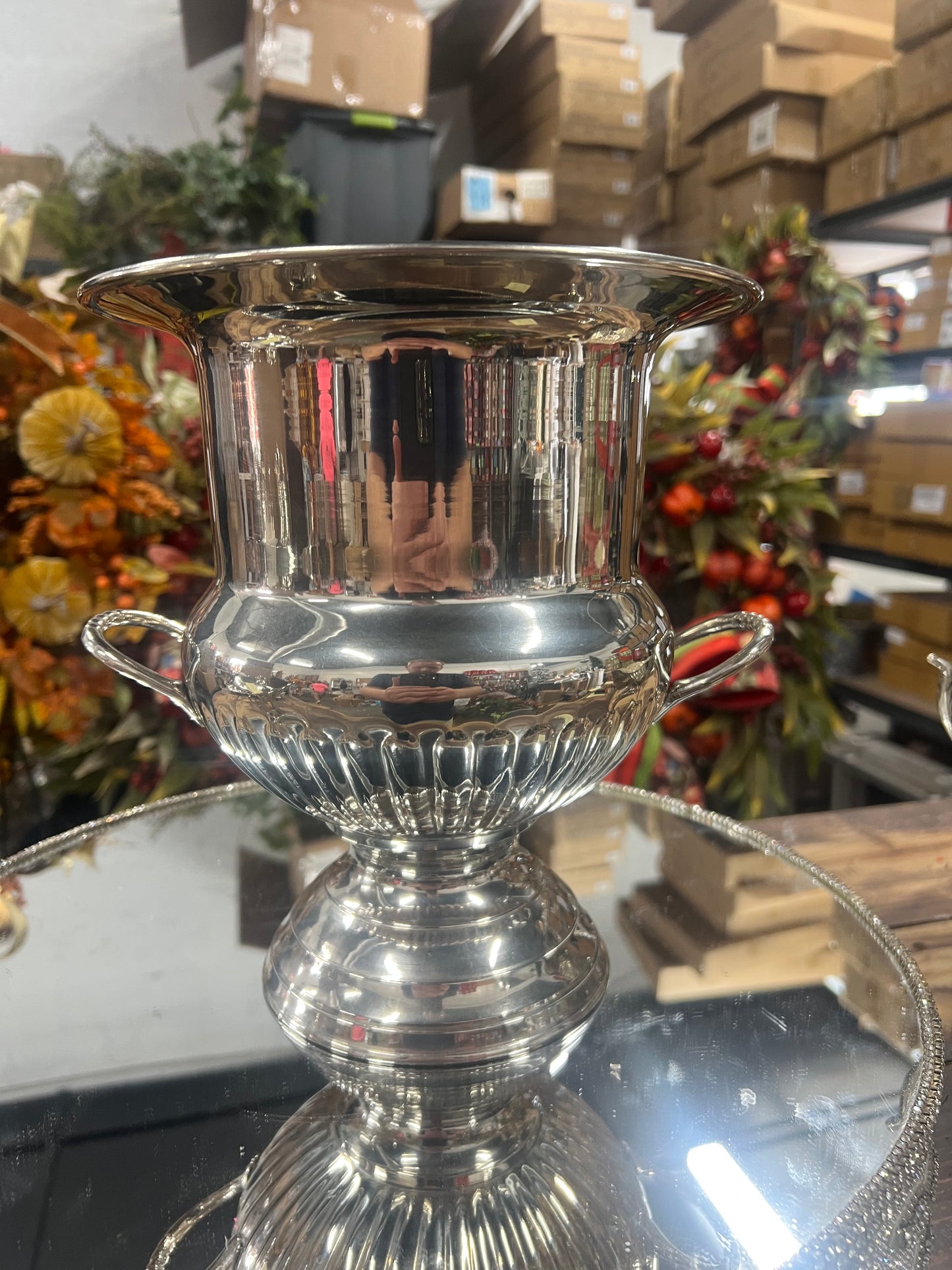 Vintage silver-plated champagne urn (5)