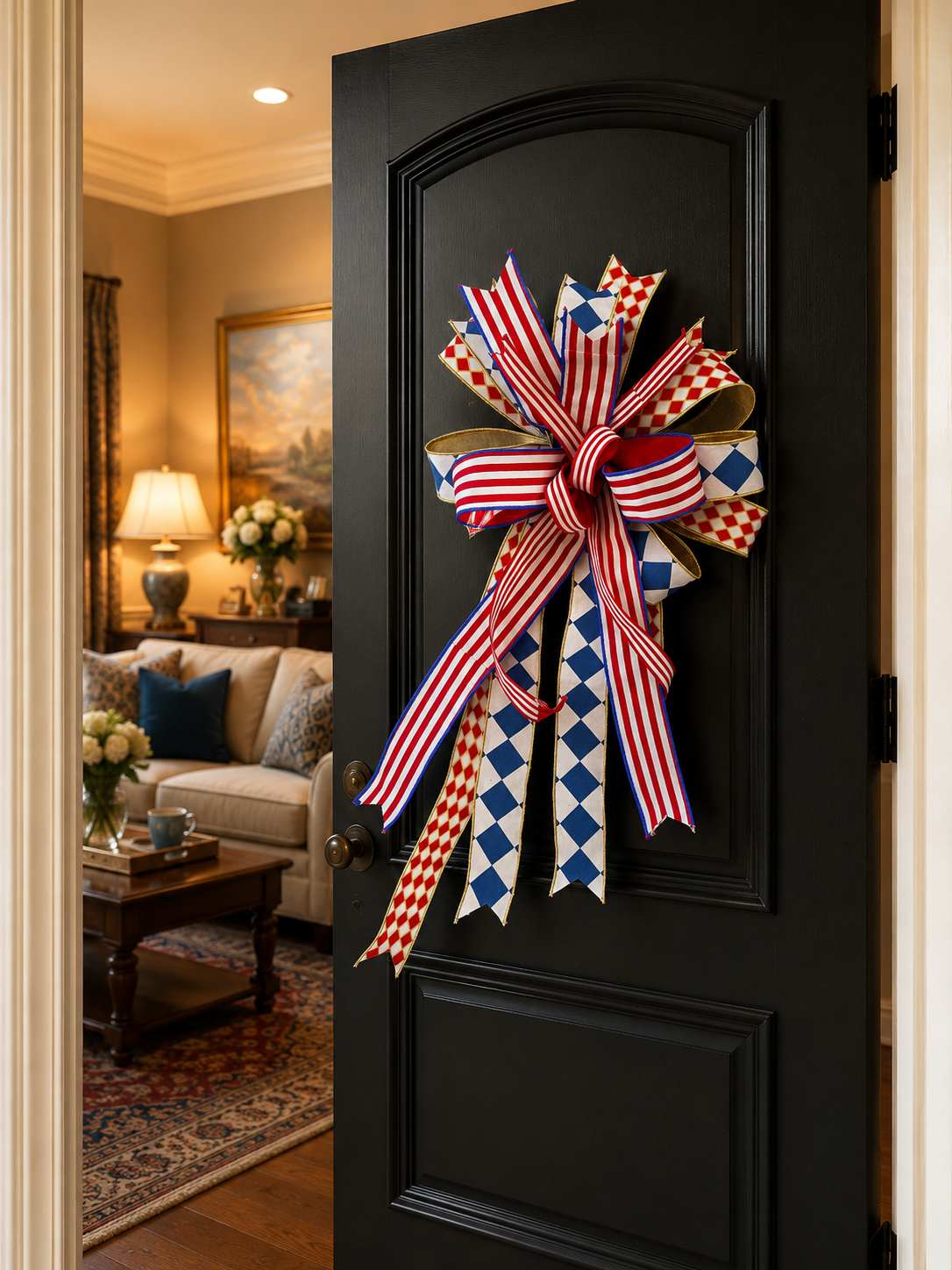 Liberty Stripes & Diamond Bow