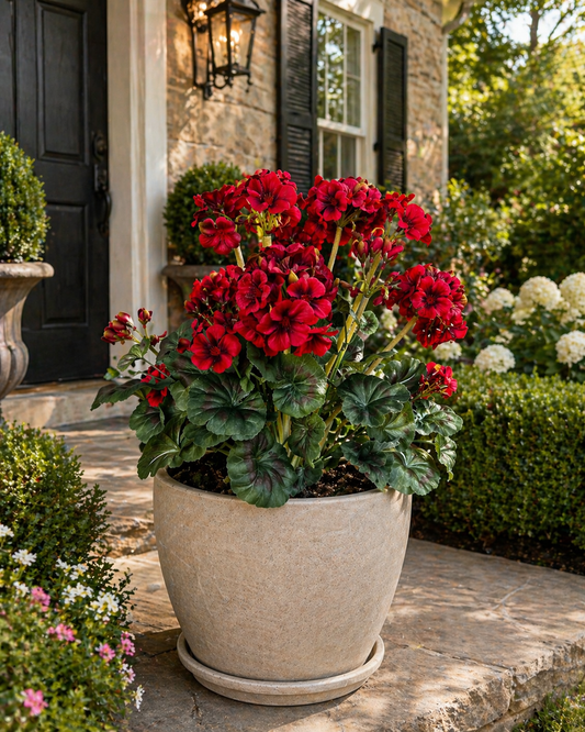 19.5” Red Geranium Bush Stem