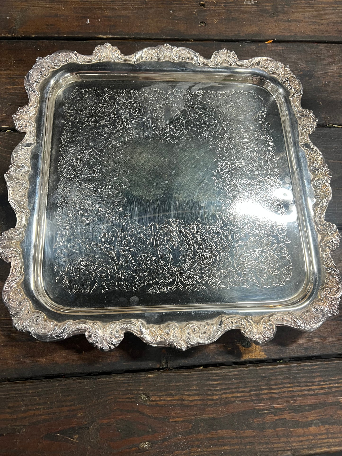 14” Vintage Silverplated Heavy Tray
