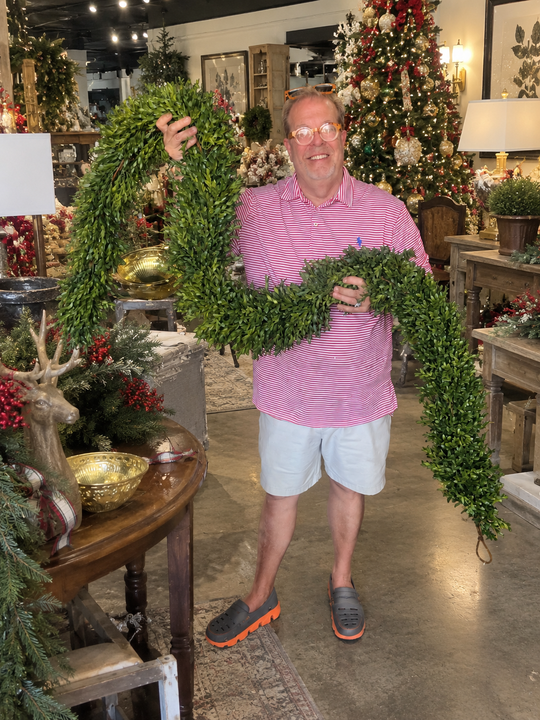9’ Boxwood Garland Green