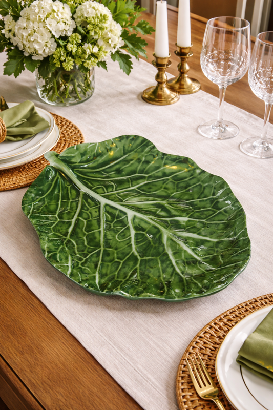 Green Cabbage Leaf Platter