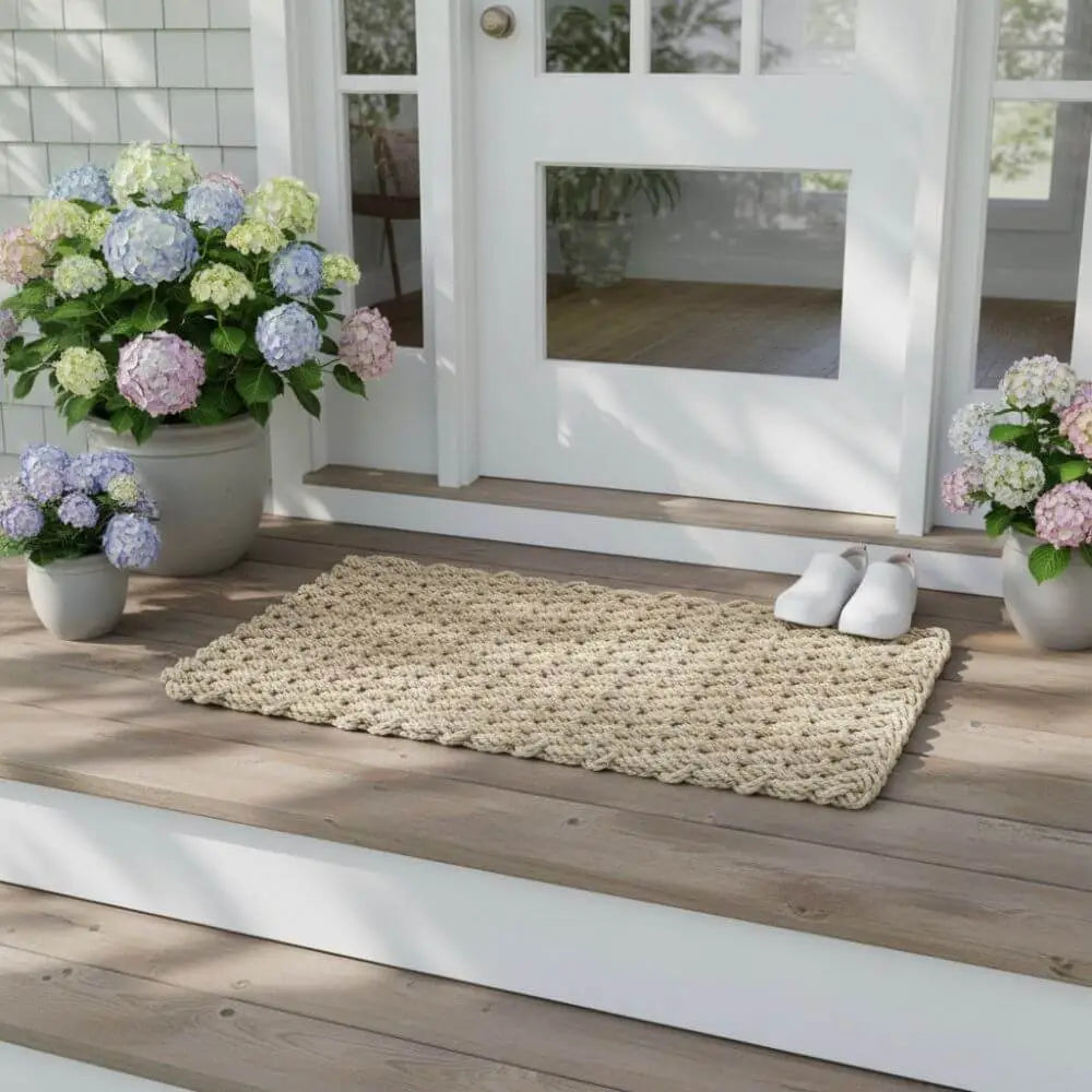 Lobster Rope™ Outdoor Doormat: Solid Sand